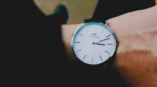 Daniel Wellington Watch with leather strap on thin wrist