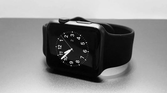 Apple Watch with Black Silicone Watch Strap From The Thrifty Gentleman