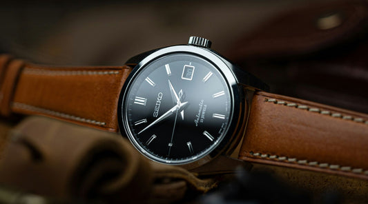 Seiko Watch On Brown Leather Premium Watch Strap