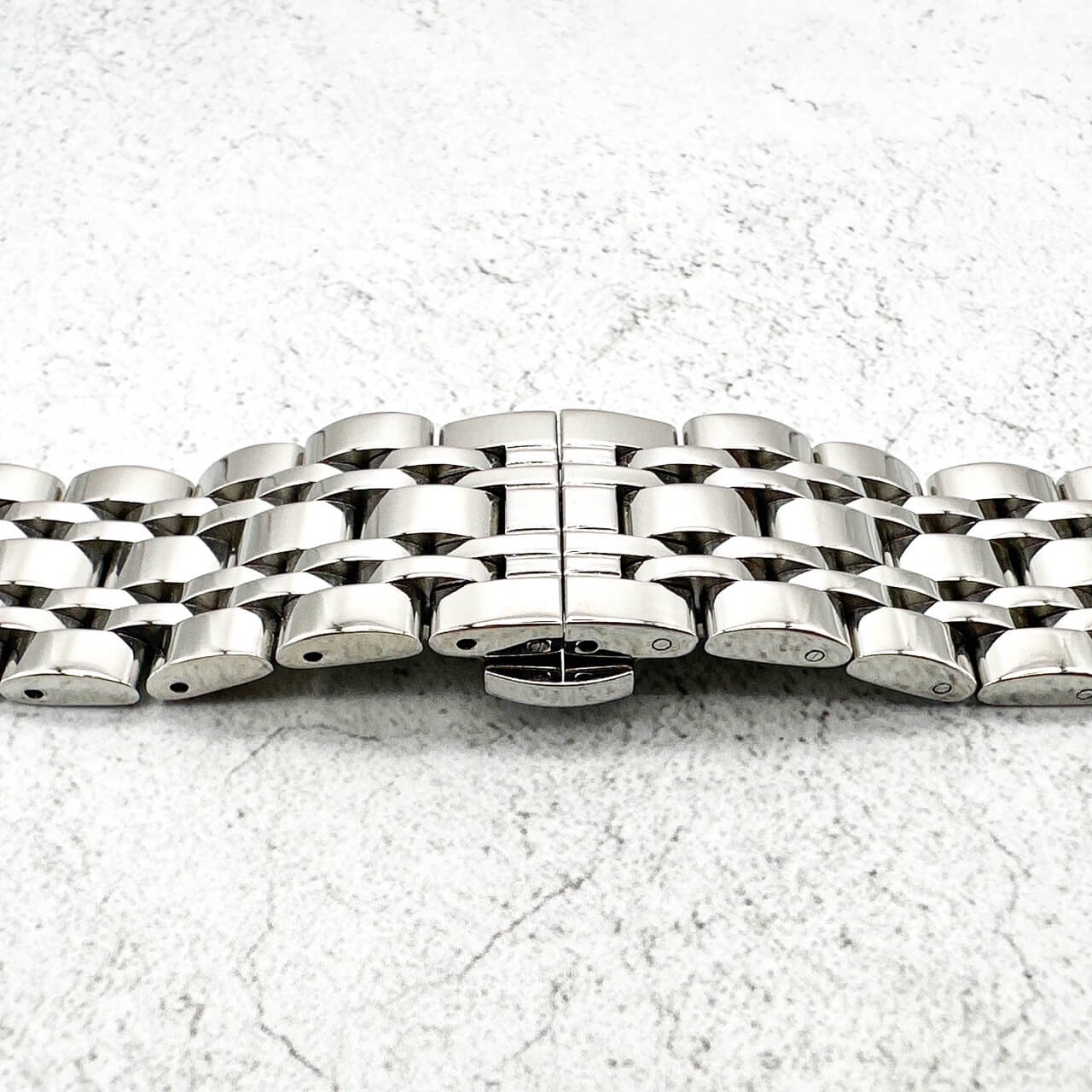 7 Row Link Stainless Steel Straight End Metal Watch Strap With Butterfly Clasp 2