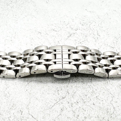 7 Row Link Stainless Steel Straight End Metal Watch Strap With Butterfly Clasp 2