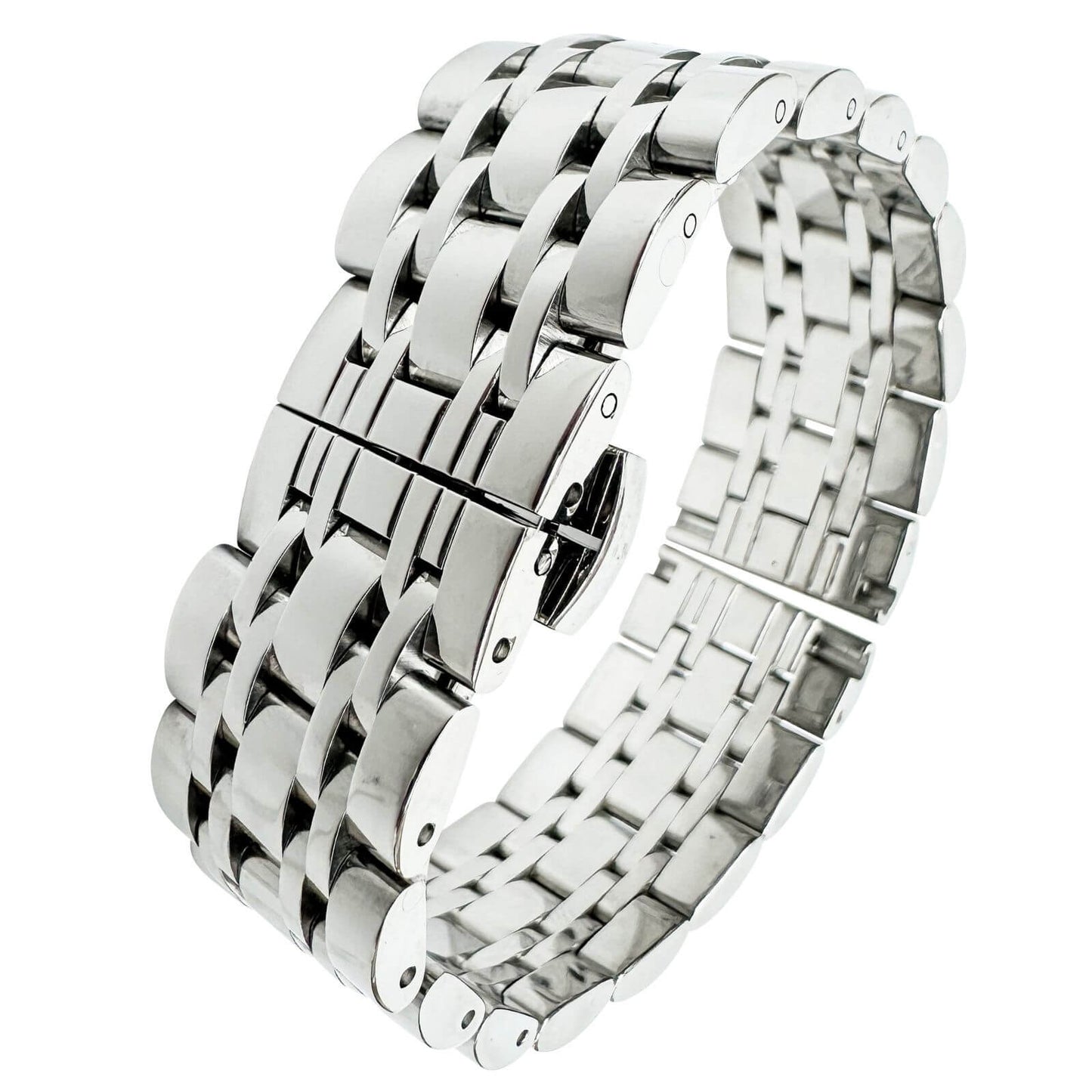 Premium Row Stainless Steel Butterfly Clasp Watch Strap