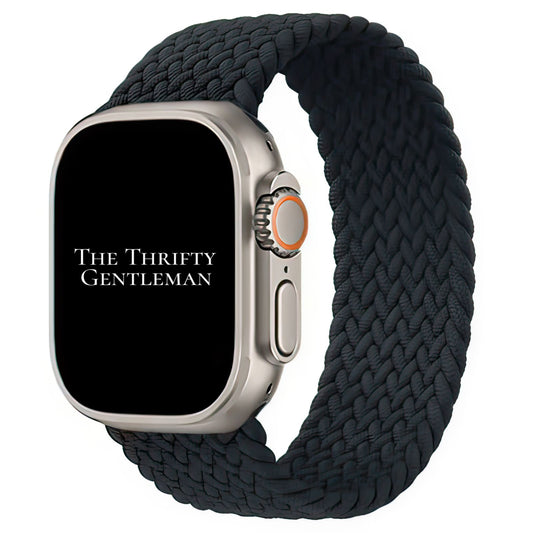 Braided Elastic Watch Band For Apple Watch in Black The Thrifty Gentleman