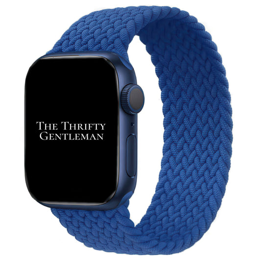 Braided Elastic Watch Band For Apple Watch in Deep Blue The Thrifty Gentleman