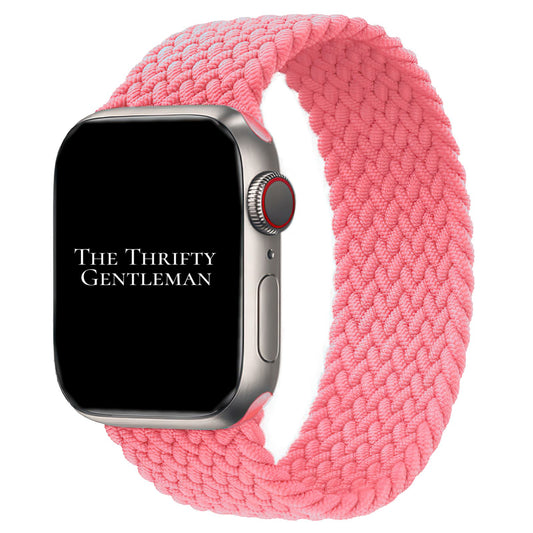 Braided Elastic Watch Band For Apple Watch in Pretty Pink The Thrifty Gentleman