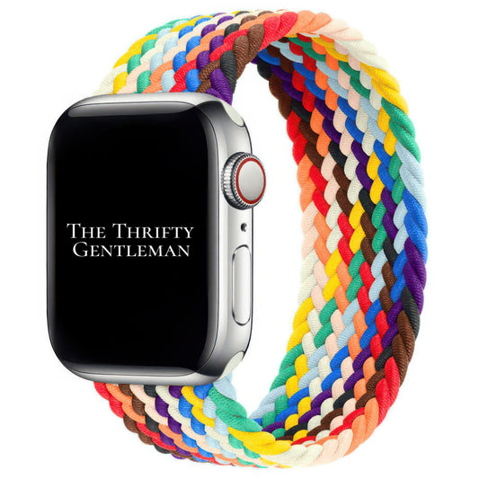 Braided Elastic Watch Band For Apple Watch in Rainbow The Thrifty Gentleman