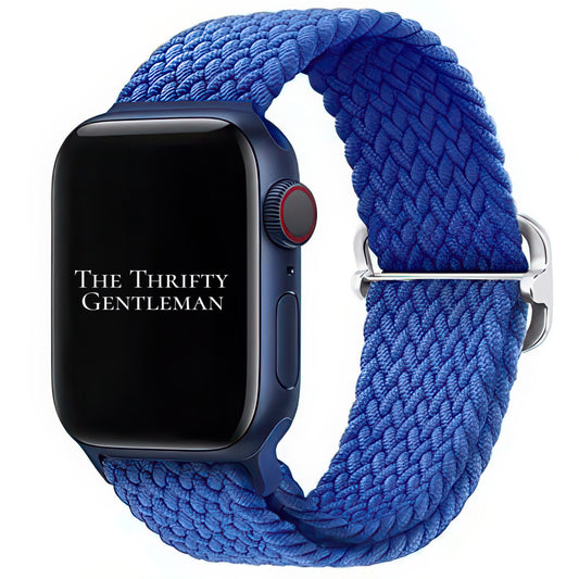 Braided Elastic Watch Band With Buckle For Apple Watch in Blue The Thrifty Gentleman