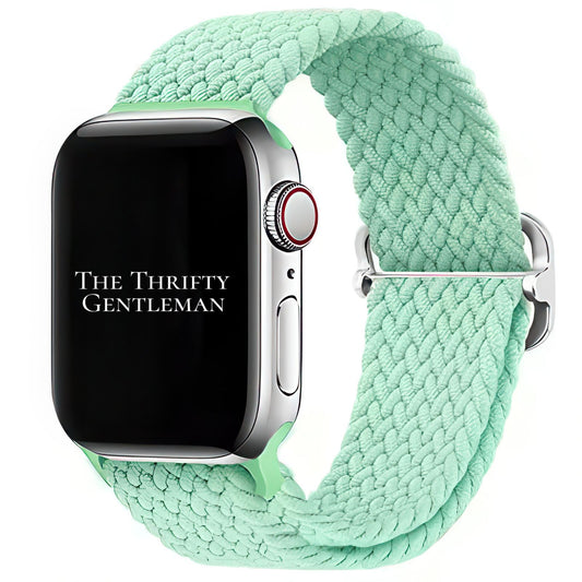 Braided Elastic Watch Band With Buckle For Apple Watch in Pistachio Green The Thrifty Gentleman