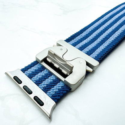 Braided Nylon Loop Band With Parachute Buckle For Apple Watch In Blue 3