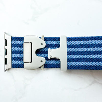 Braided Nylon Loop Band With Parachute Buckle For Apple Watch In Blue 4