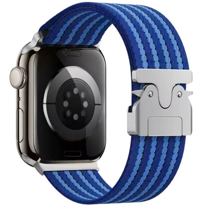 Braided Nylon Loop Band With Parachute Buckle For Apple Watch In Blue The Thrifty Gentleman