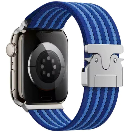 Braided Nylon Loop Band With Parachute Buckle For Apple Watch In Blue The Thrifty Gentleman