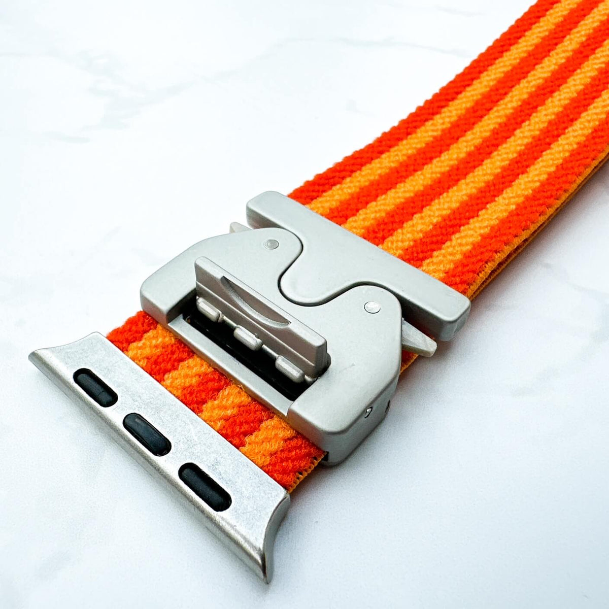 Braided Nylon Loop Band With Parachute Buckle For Apple Watch In Orange 3