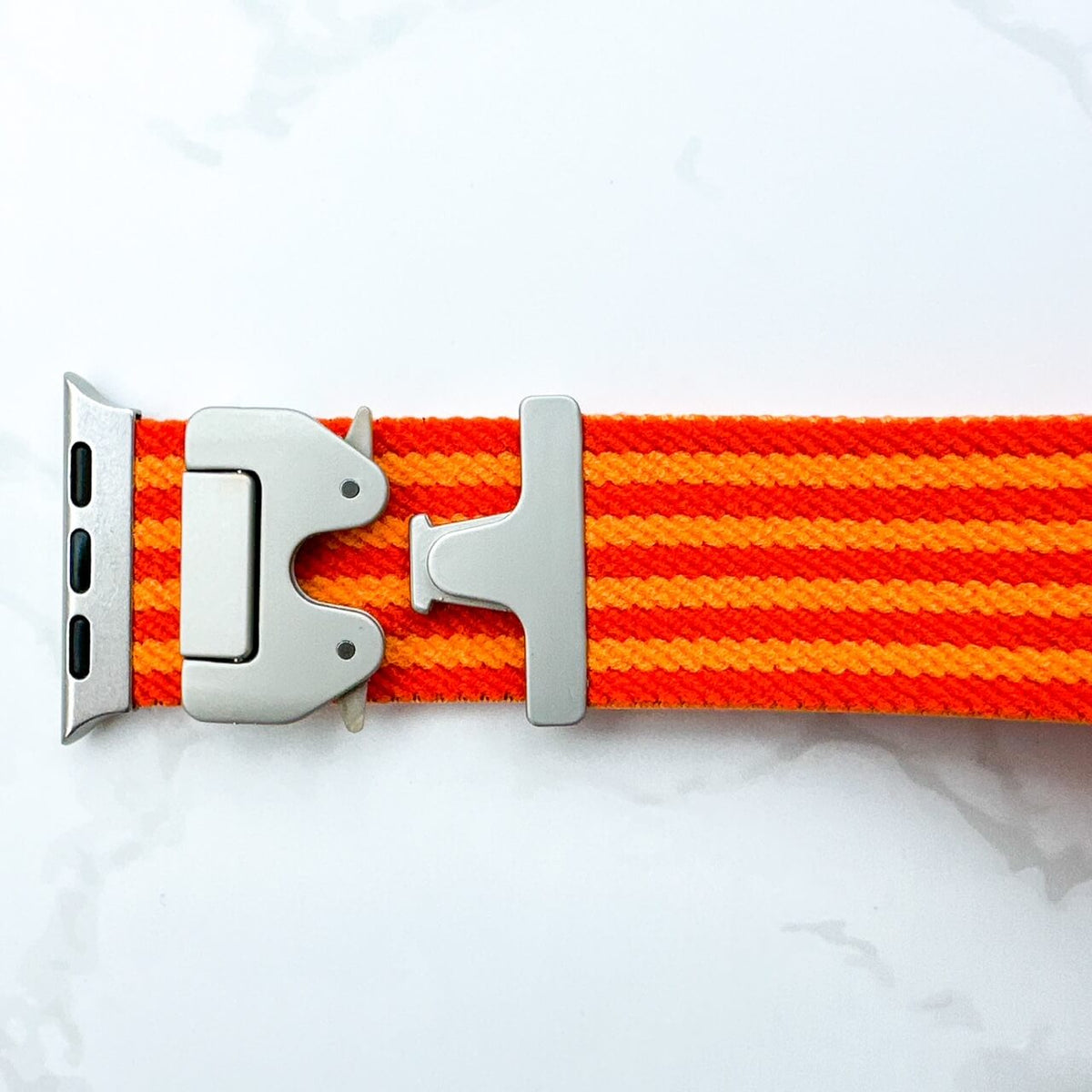 Braided Nylon Loop Band With Parachute Buckle For Apple Watch In Orange 4