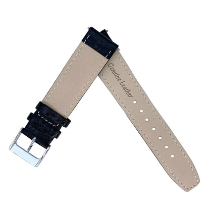 Buffalo Grain Genuine Leather Watch Strap Black 3