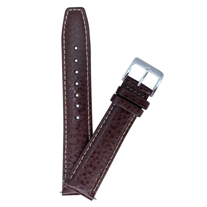Buffalo Grain Genuine Leather Watch Strap Dark Brown 2