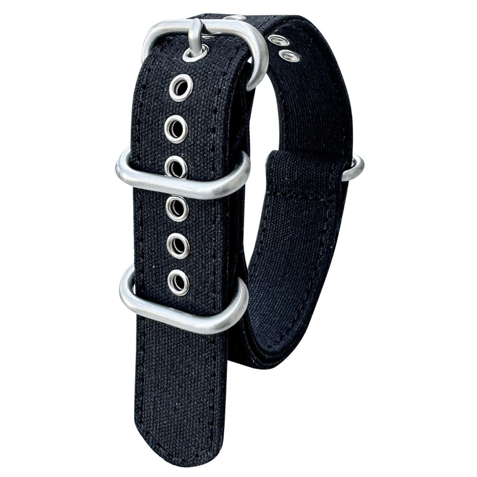 canvas nato watch strap black 1