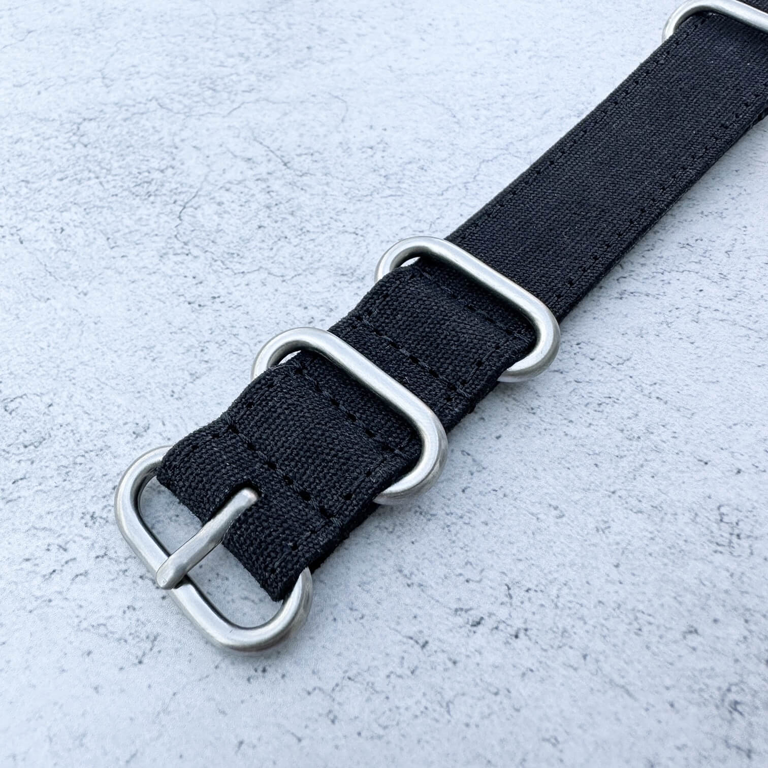 canvas nato watch strap black 3