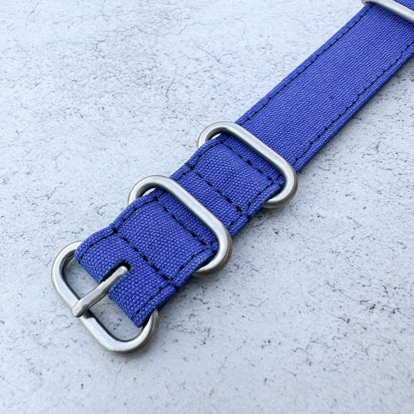 canvas nato watch strap blue 3