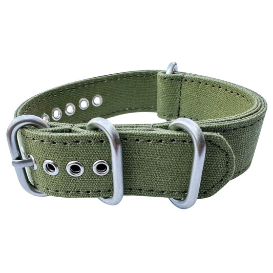 canvas nato watch strap green 1