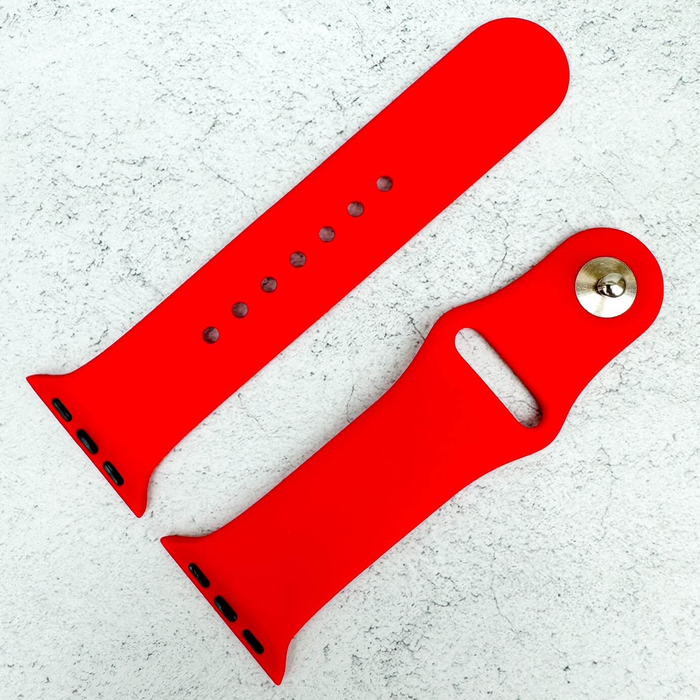 Classic Silicone Strap For Apple Watch In Bright Red 2