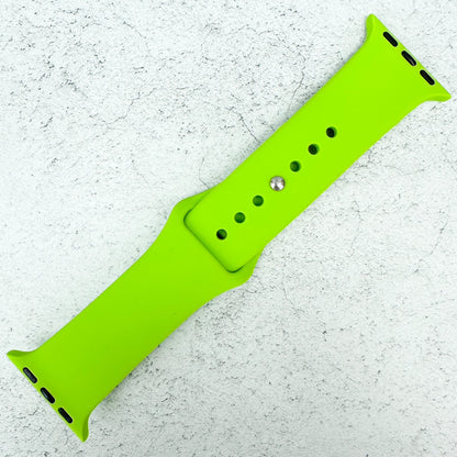 Classic Silicone Strap For Apple Watch In Electric Green 1