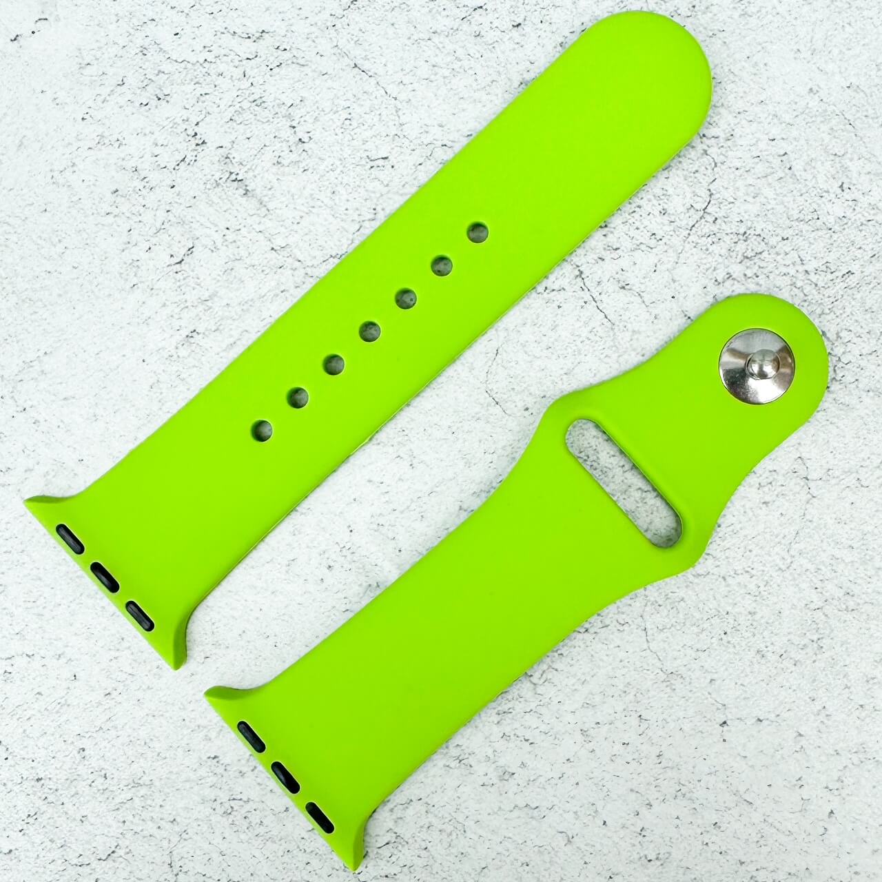 Classic Silicone Strap For Apple Watch In Electric Green 2