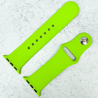 Classic Silicone Strap For Apple Watch In Electric Green 2