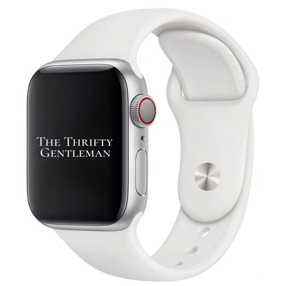 Classic Silicone Strap For Apple Watch In Frost White From The Thrifty Gentleman