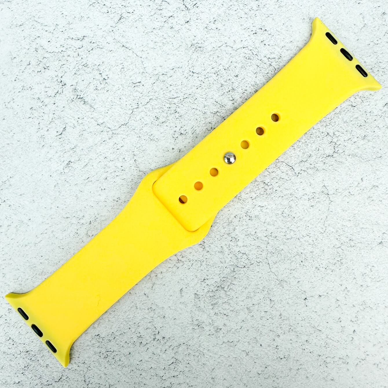 Classic Silicone Strap For Apple Watch In Grapefruit Yellow 1