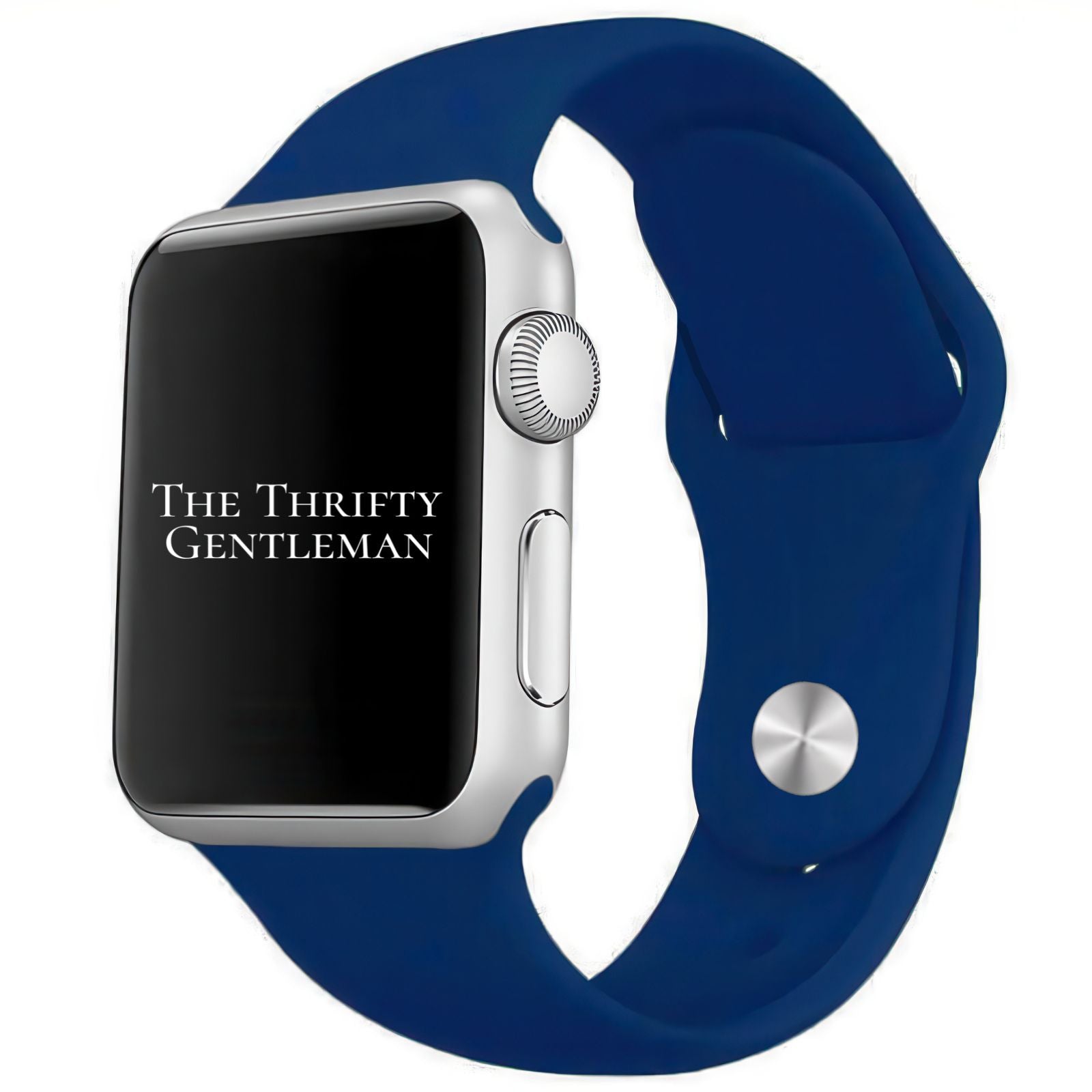 Classic Silicone Strap For Apple Watch In Ocean Blue From The Thrifty Gentleman