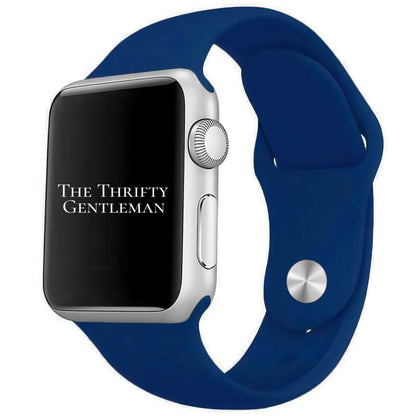 Classic Silicone Strap For Apple Watch In Ocean Blue From The Thrifty Gentleman