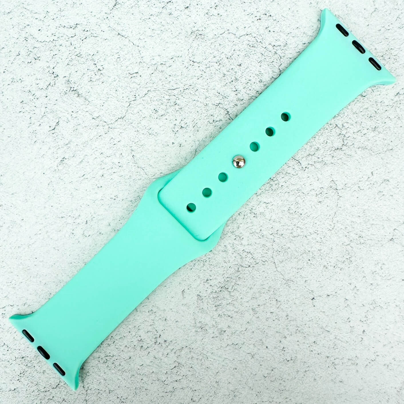 Classic Silicone Strap For Apple Watch In Paradise Aqua Green 1