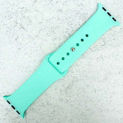 Classic Silicone Strap For Apple Watch In Paradise Aqua Green 1
