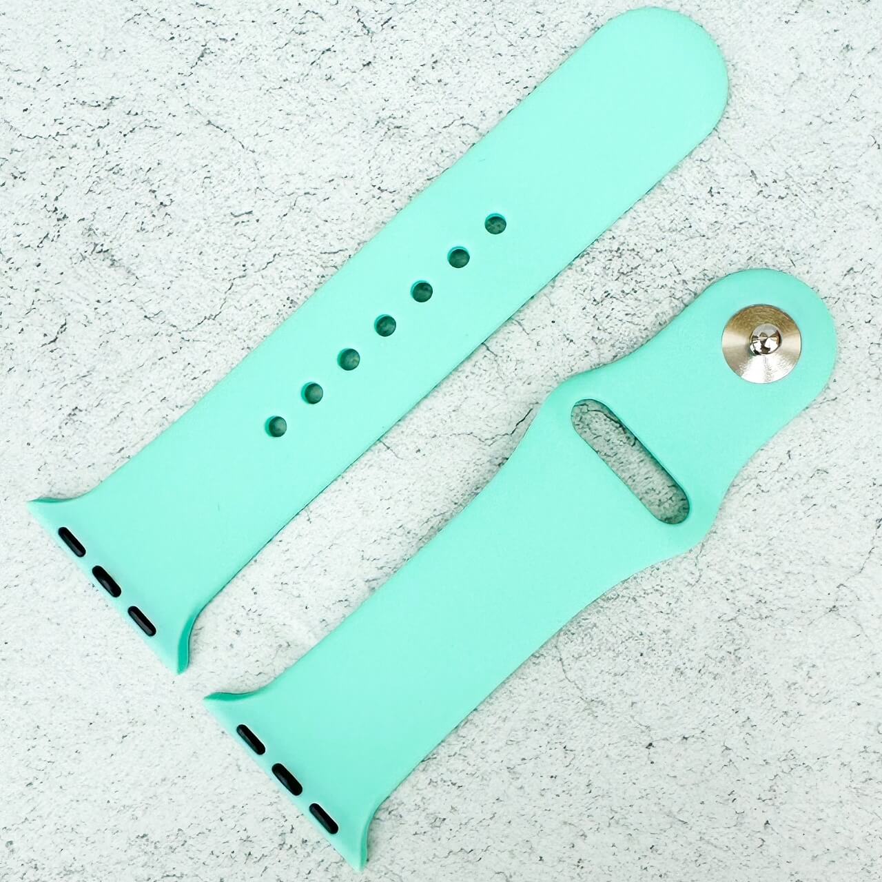 Classic Silicone Strap For Apple Watch In Paradise Aqua Green 2