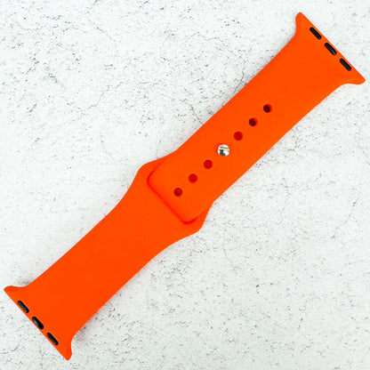 Classic Silicone Strap For Apple Watch In Tangerine Orange 1