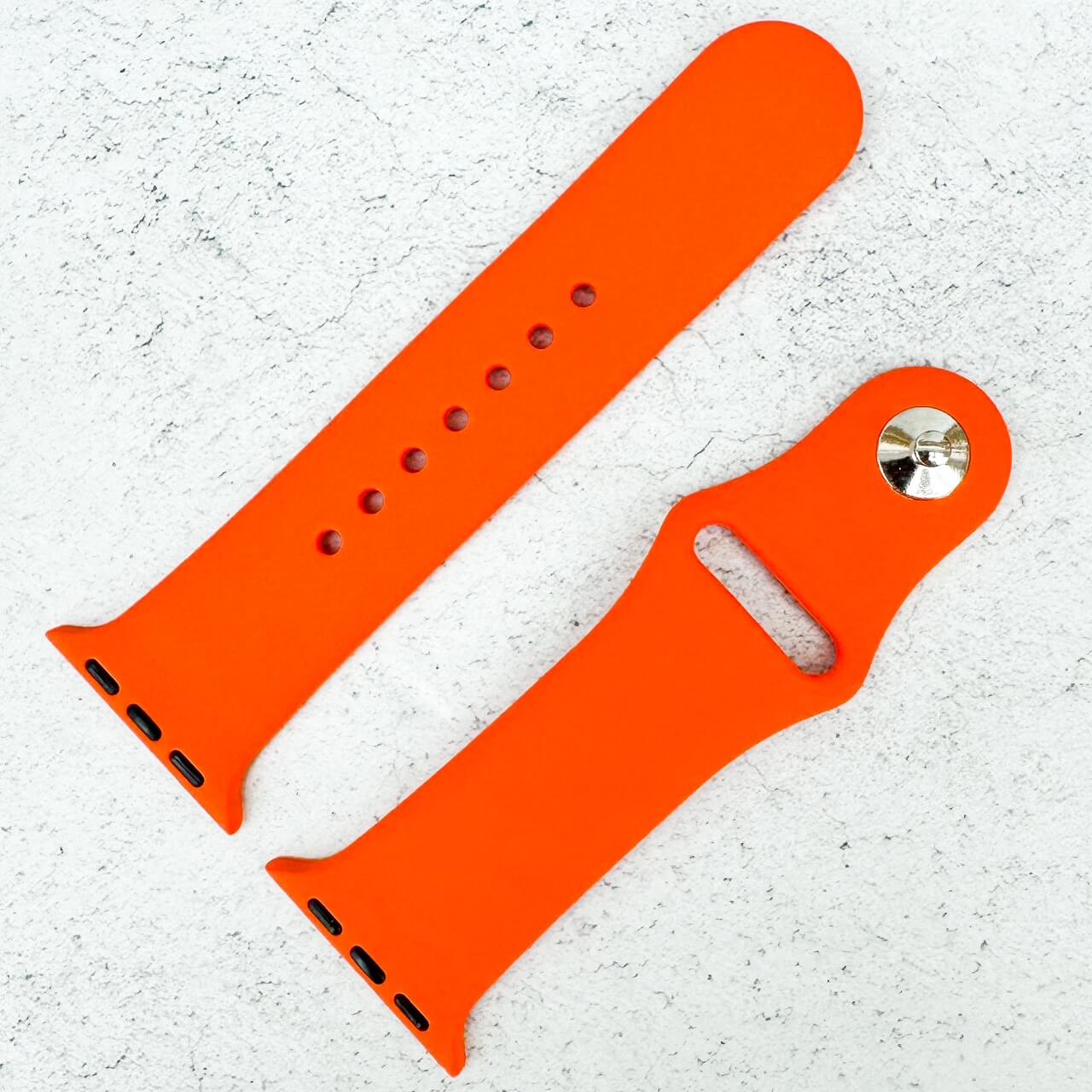 Classic Silicone Strap For Apple Watch In Tangerine Orange 2