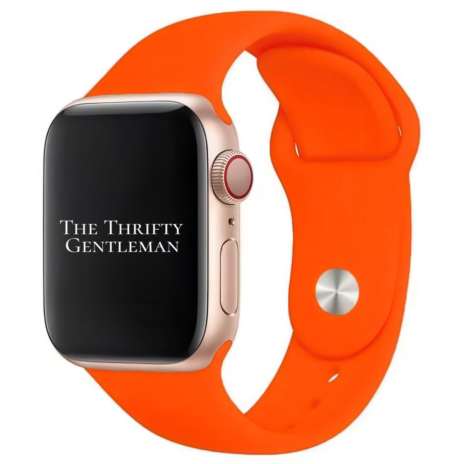 Classic Silicone Strap For Apple Watch In Tangerine Orange From The Thrifty Gentleman