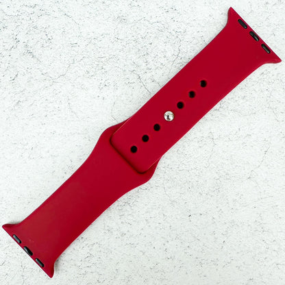 Classic Silicone Strap For Apple Watch In Wine Red 1
