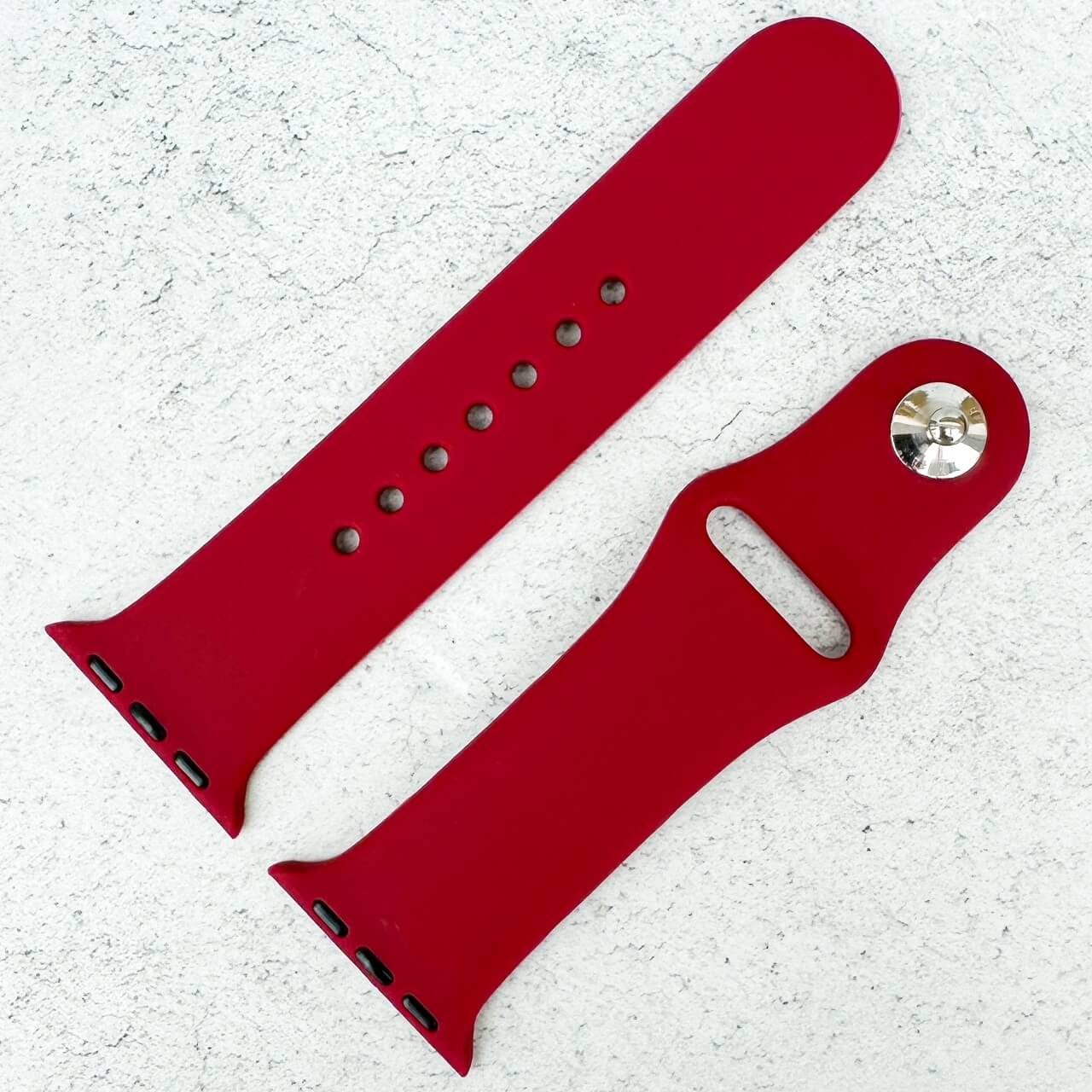 Classic Silicone Strap For Apple Watch In Wine Red 2