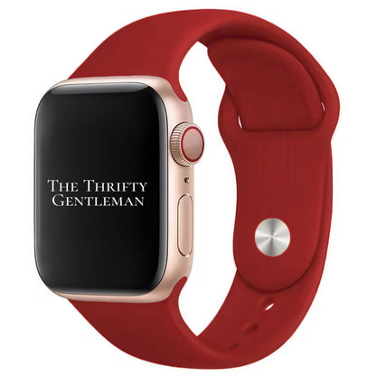 Classic Silicone Strap For Apple Watch In Wine Red From The Thrifty Gentleman