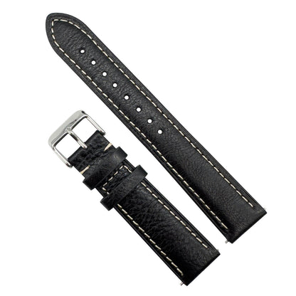 cowhide crazy horse vintage genuine leather watch strap black 1