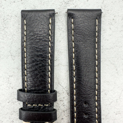 cowhide crazy horse vintage genuine leather watch strap black 5