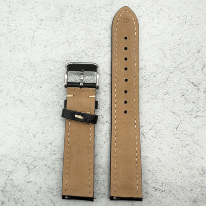 cowhide crazy horse vintage genuine leather watch strap black 7
