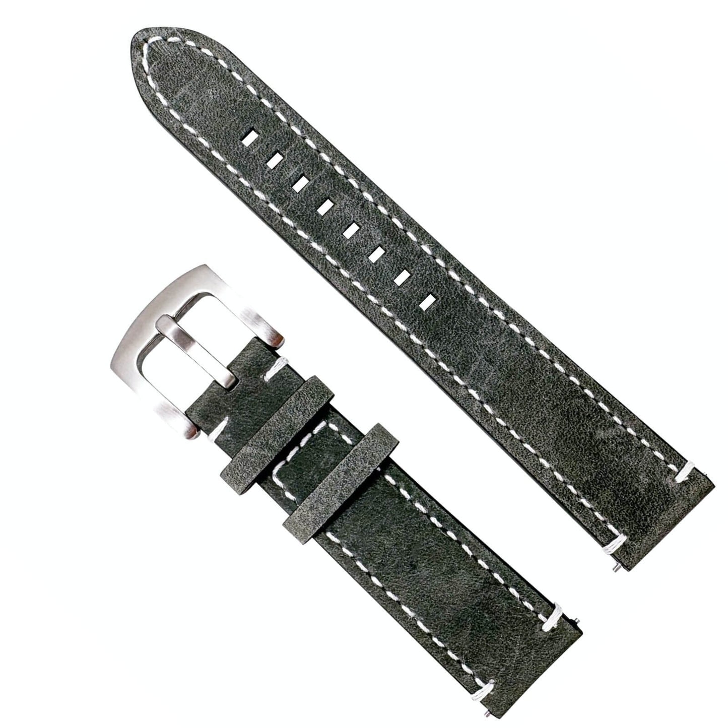 Crazy Horse Vintage Genuine Leather Watch Strap Grey 1