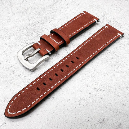 Crazy Horse Vintage Genuine Leather Watch Strap Red Brown 2