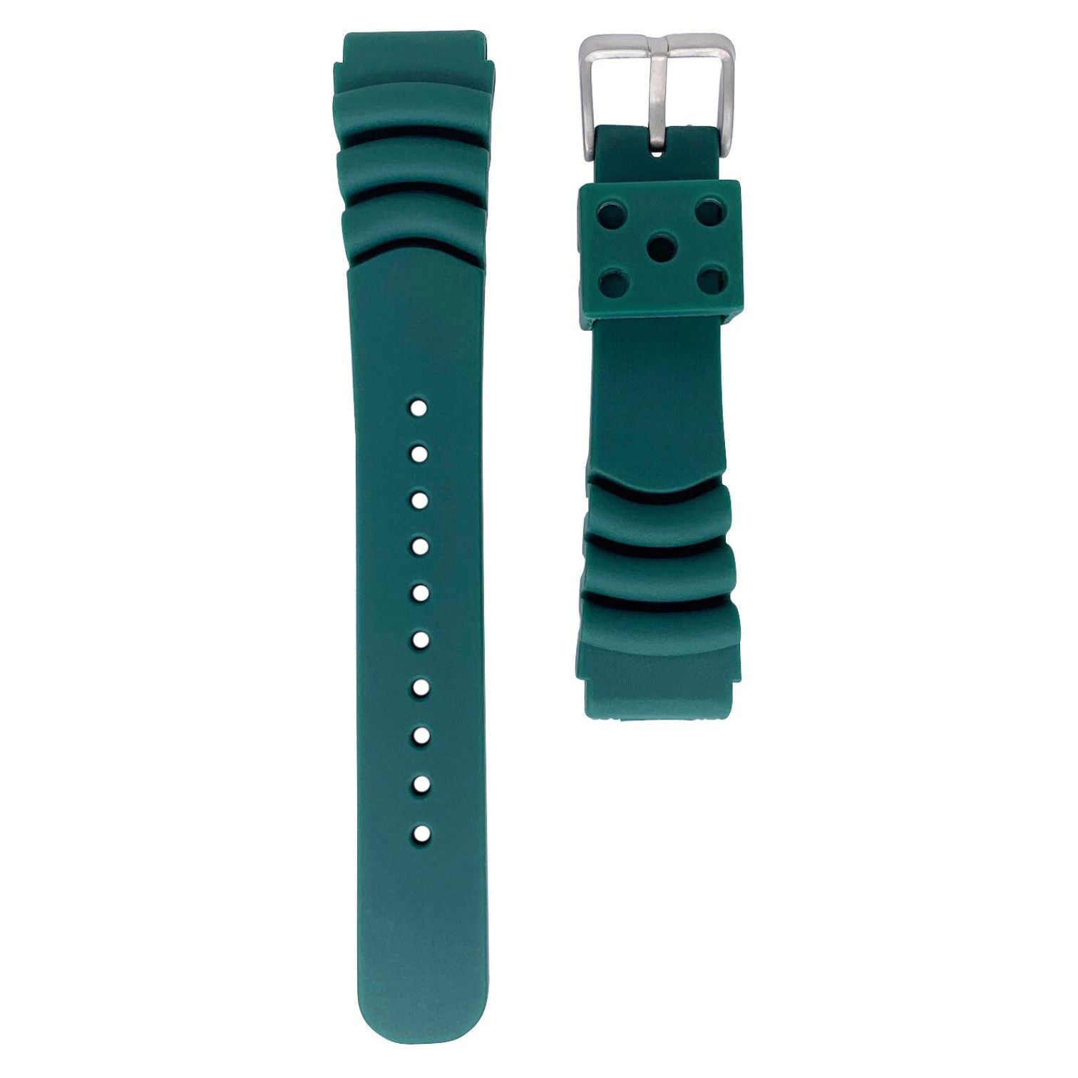 Heavy Duty Silicone Watch Strap - Green | Dive Watch Bands