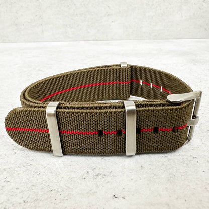 Elastic NATO Watch Strap Green Red 2