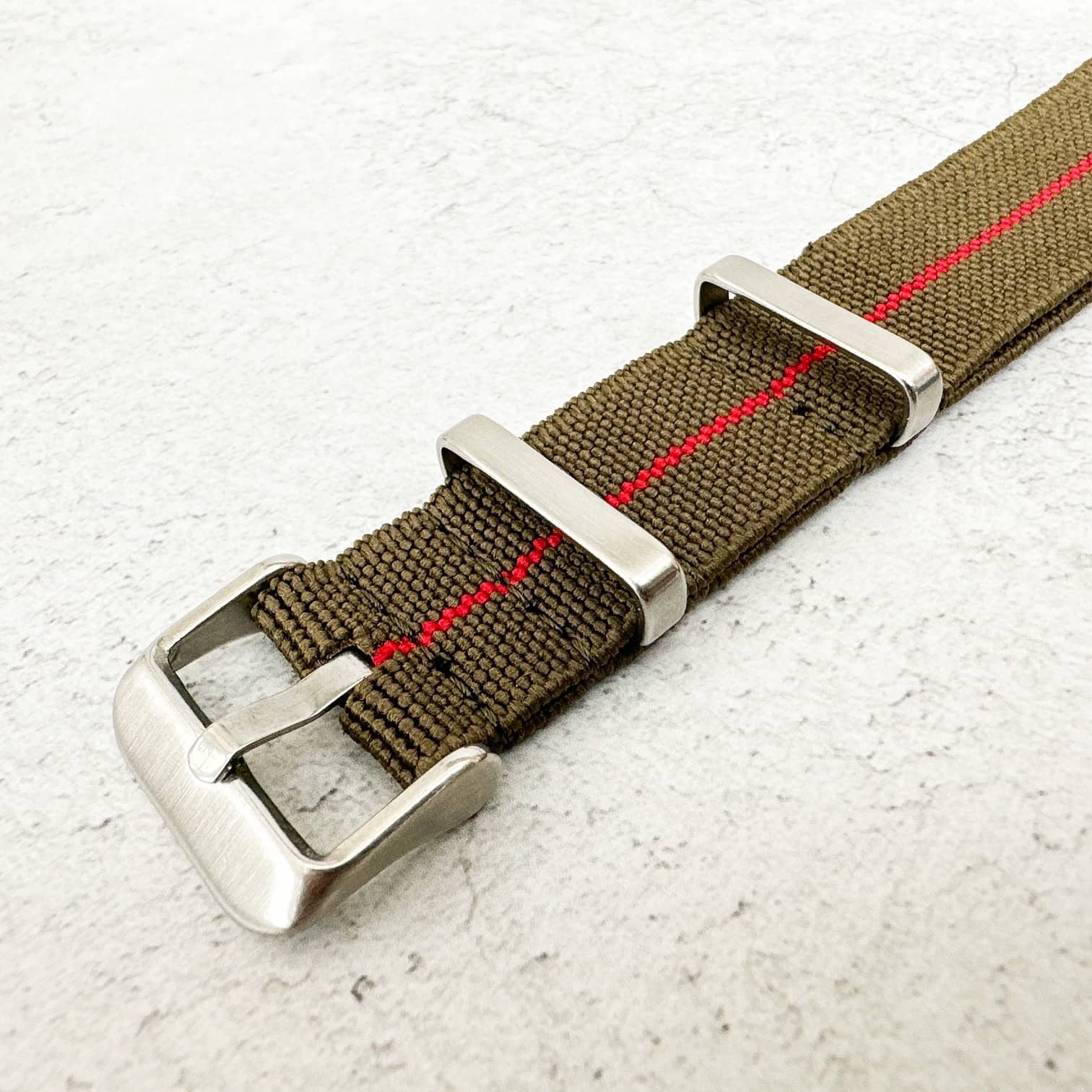 Elastic NATO Watch Strap Green Red 3