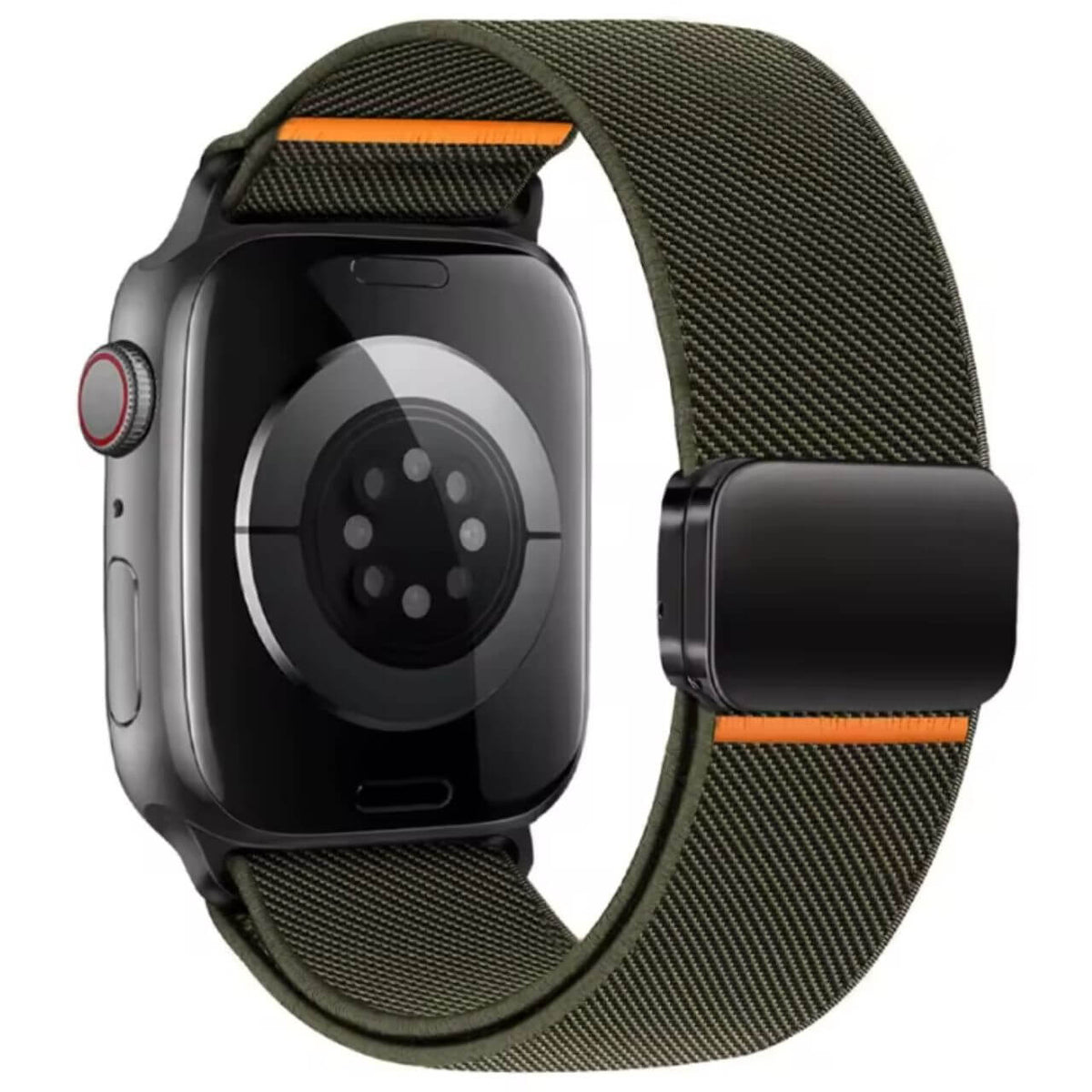 Elastic Nylon Loop Band With Magnetic Clasp For Apple Watch In Army Green The Thrifty Gentleman